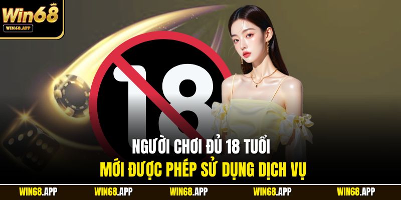 Người chơi đủ 18 tuổi mới được phép sử dụng dịch vụ